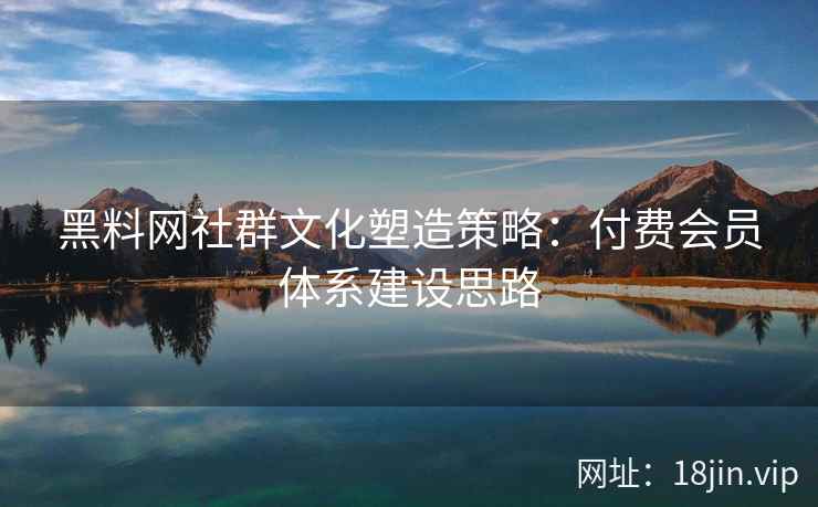 黑料网社群文化塑造策略：付费会员体系建设思路