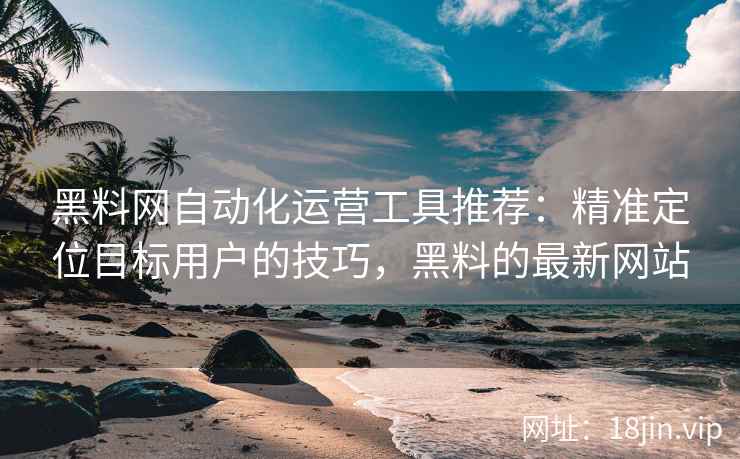 黑料网自动化运营工具推荐：精准定位目标用户的技巧，黑料的最新网站