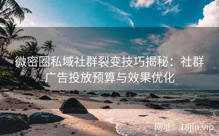微密圈私域社群裂变技巧揭秘：社群广告投放预算与效果优化