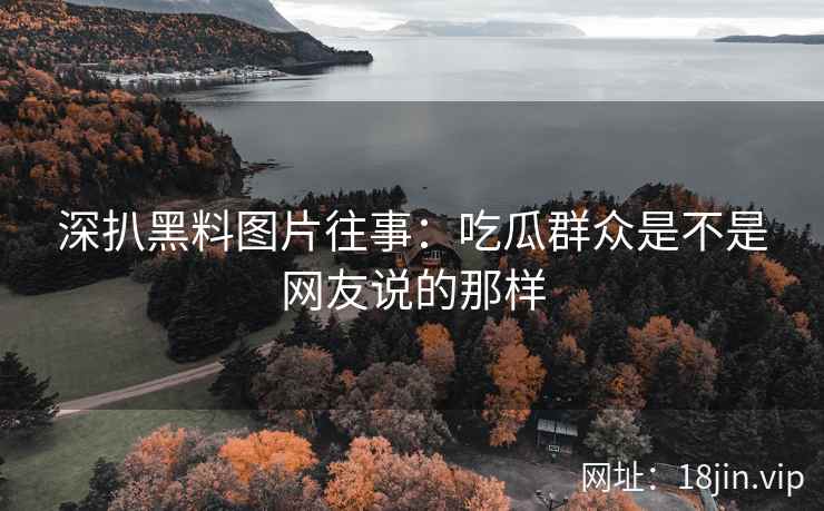 深扒黑料图片往事：吃瓜群众是不是网友说的那样
