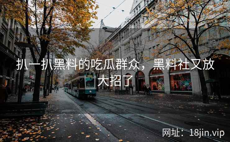 扒一扒黑料的吃瓜群众，黑料社又放大招了