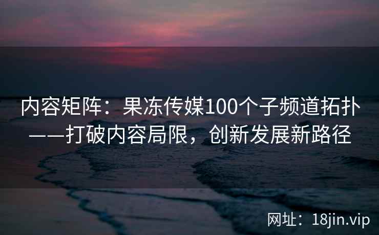 内容矩阵：果冻传媒100个子频道拓扑——打破内容局限，创新发展新路径