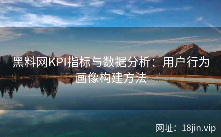 黑料网KPI指标与数据分析：用户行为画像构建方法