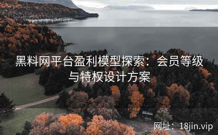 黑料网平台盈利模型探索：会员等级与特权设计方案