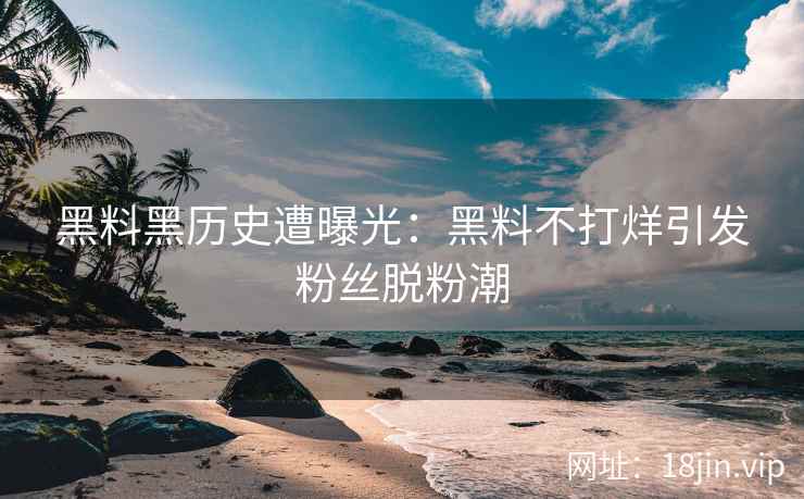 黑料黑历史遭曝光：黑料不打烊引发粉丝脱粉潮
